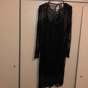 Black Midi Lace Dress